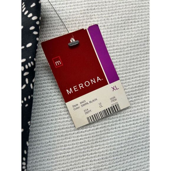 New 100% Silk Swirl Print Skirt XL Black White Bias Cut Y2K Minimal Office Siren - Picture 4 of 9